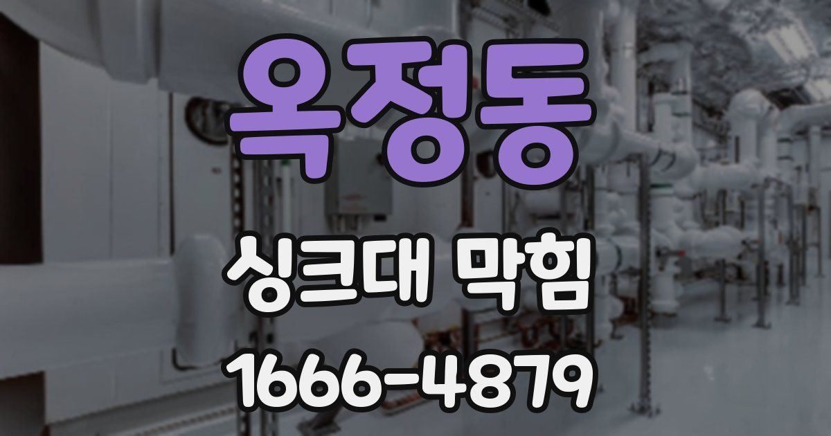 옥정동 싱크대 막힘