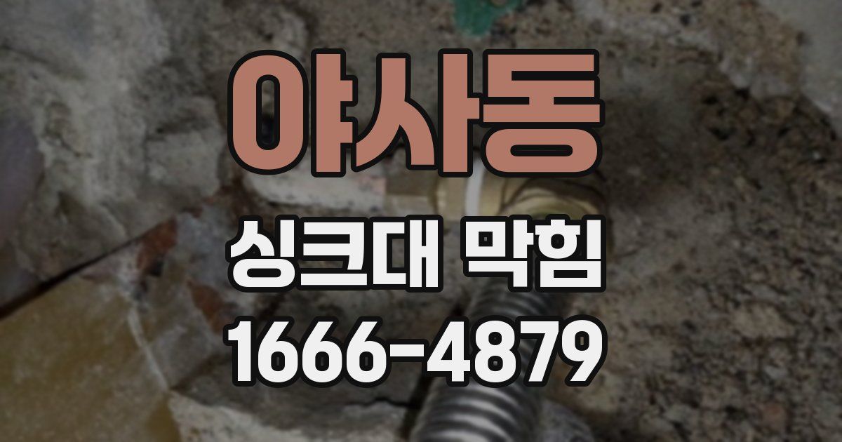야사동 싱크대 막힘