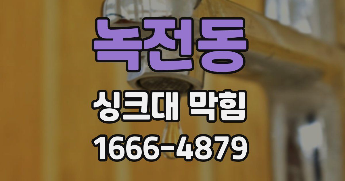 녹전동 싱크대 막힘