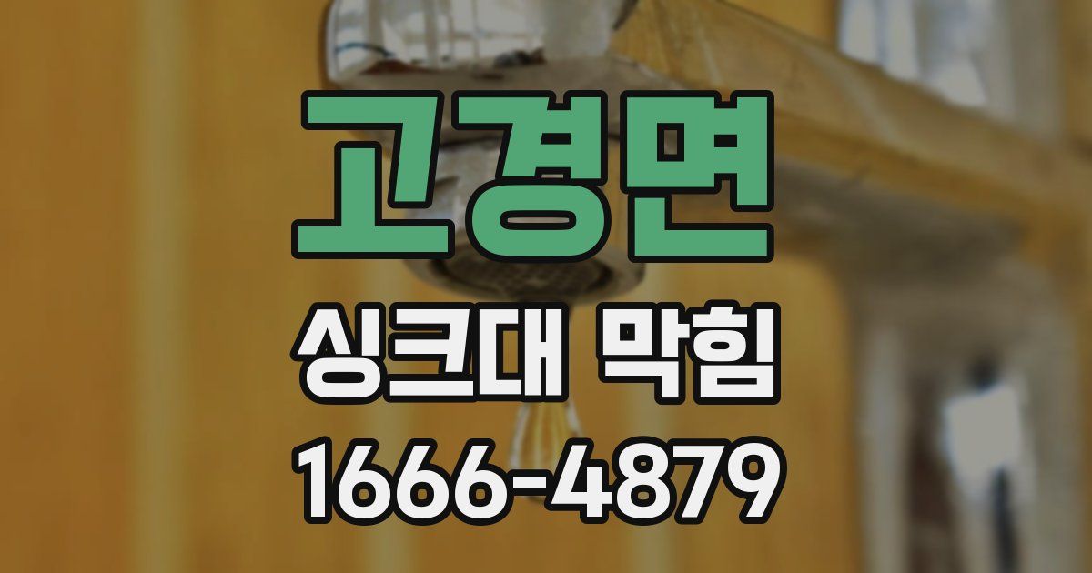 고경면 싱크대 막힘
