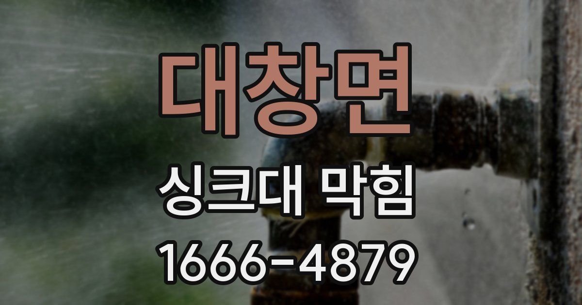 대창면 싱크대 막힘