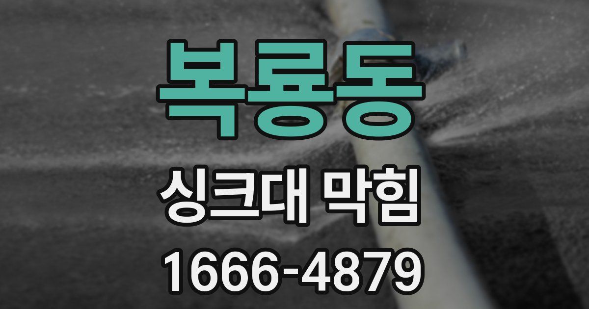 복룡동 싱크대 막힘