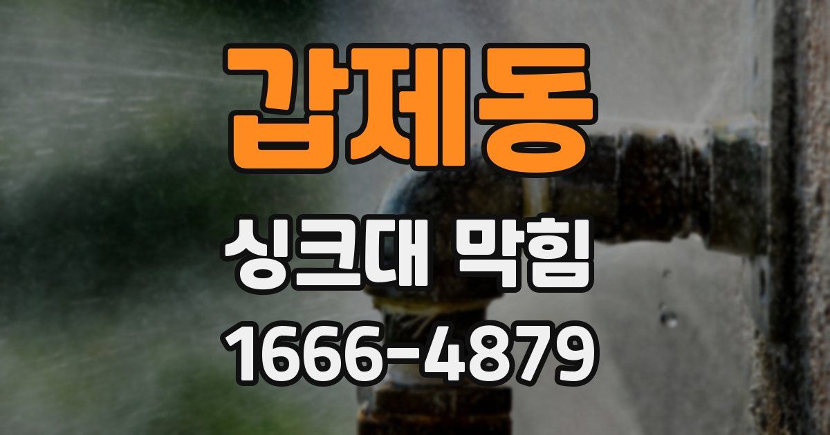 갑제동 싱크대 막힘