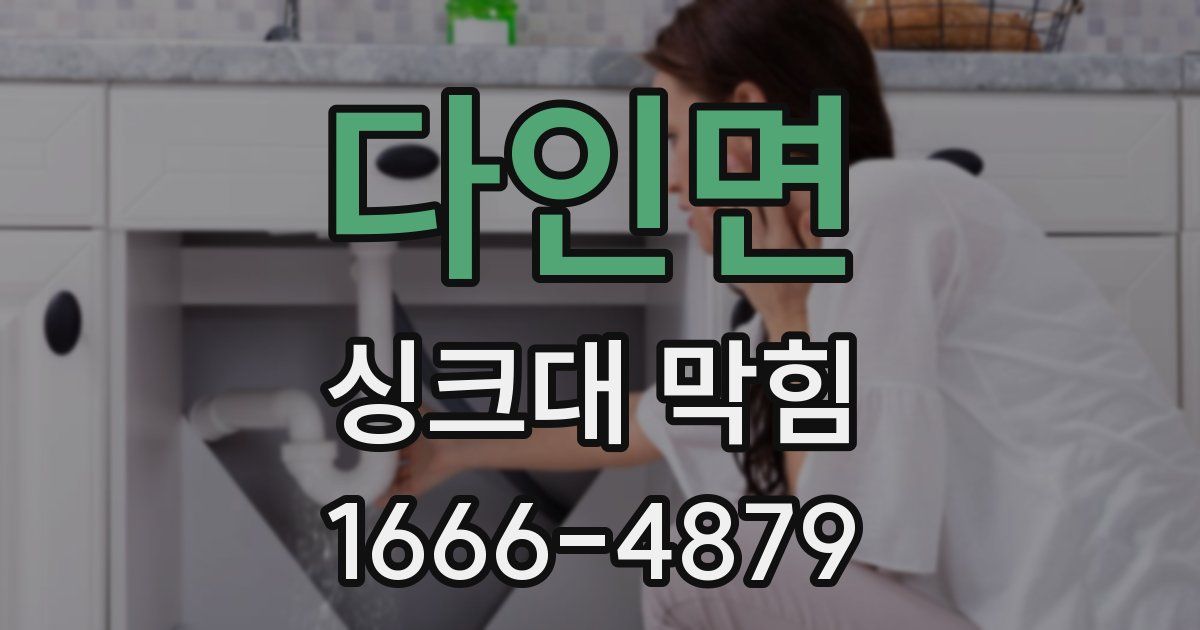 다인면 싱크대 막힘