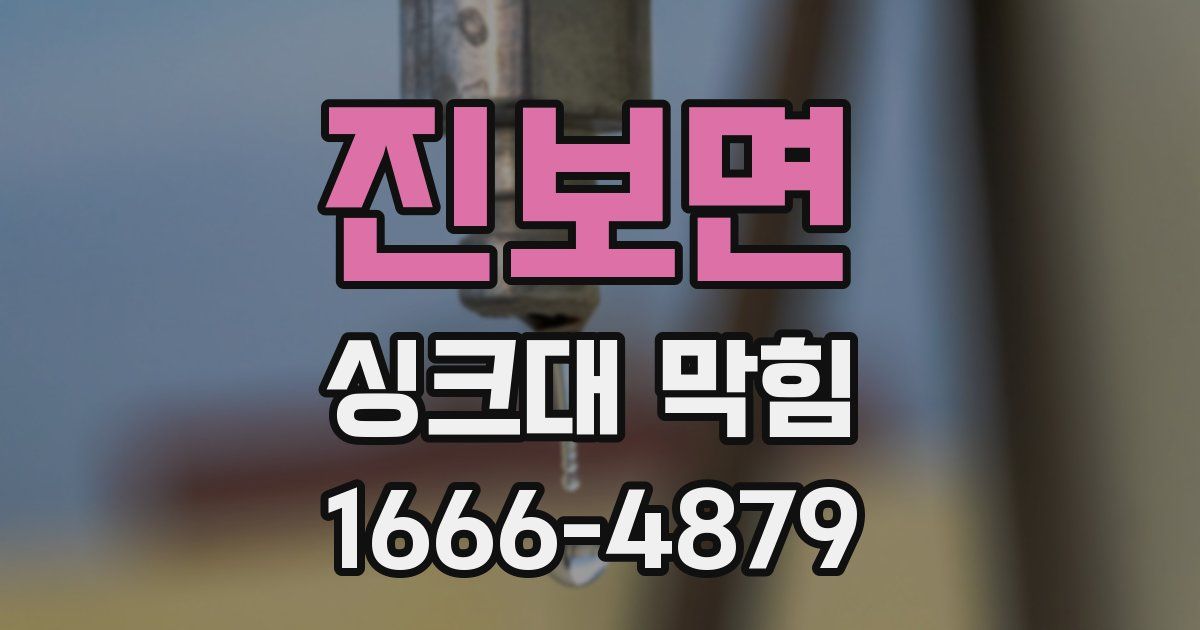진보면 싱크대 막힘