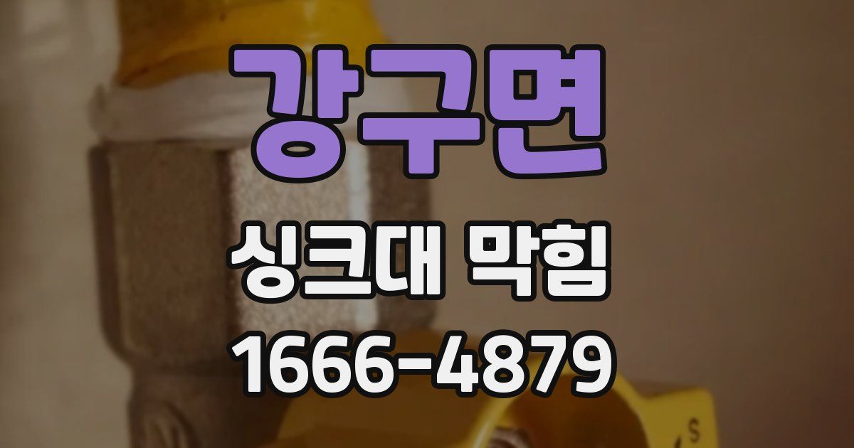 강구면 싱크대 막힘