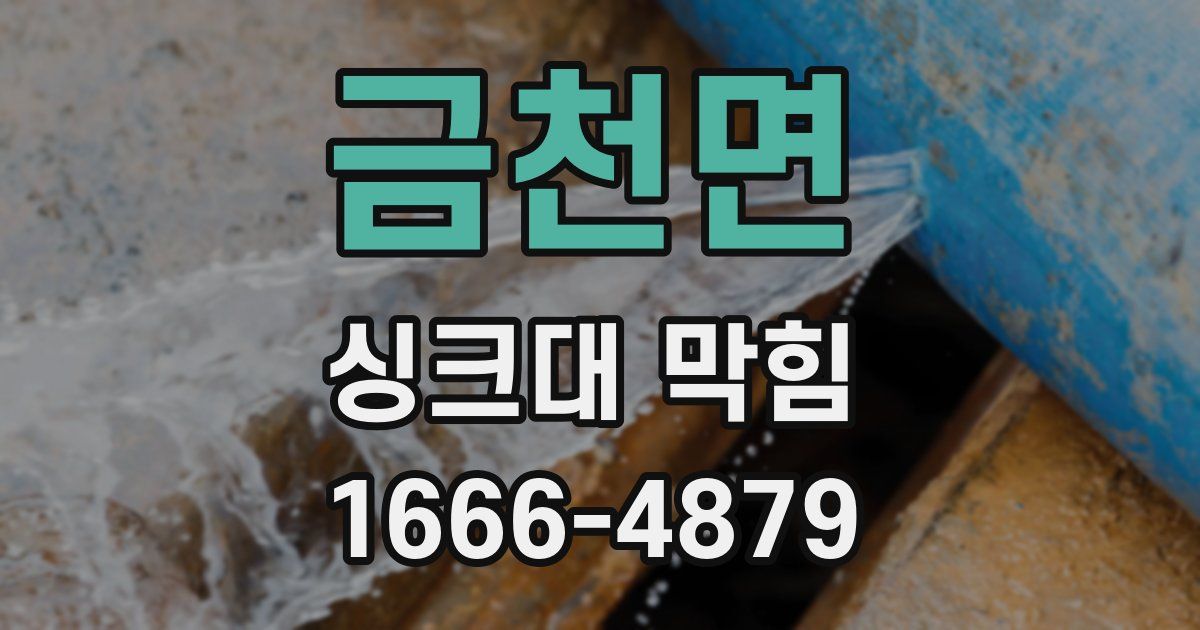 금천면 싱크대 막힘