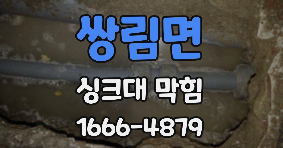 쌍림면 싱크대 막힘