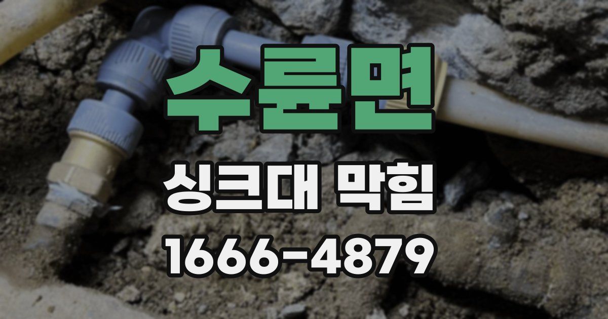 수륜면 싱크대 막힘