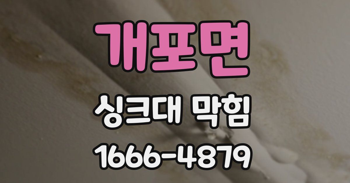 개포면 싱크대 막힘