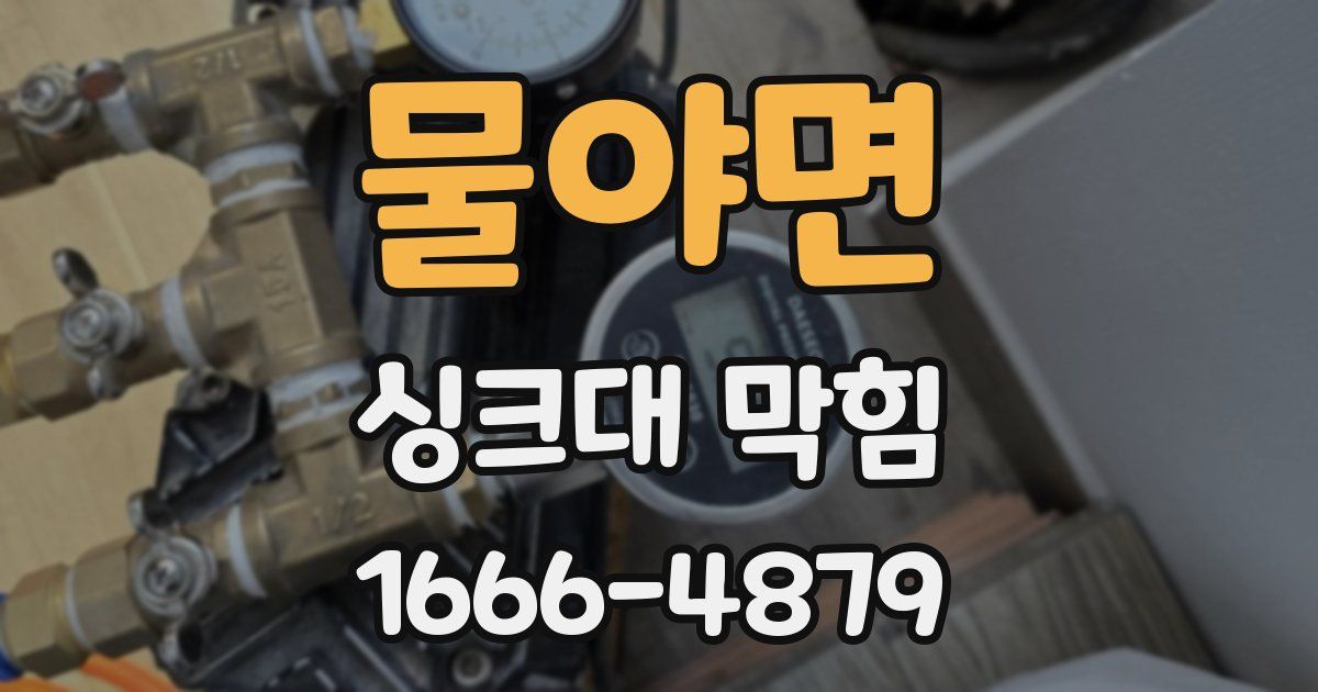 물야면 싱크대 막힘