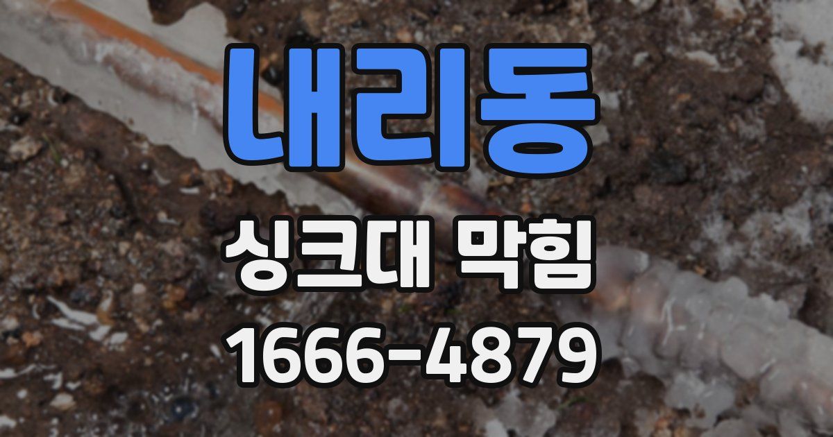 내리동 싱크대 막힘