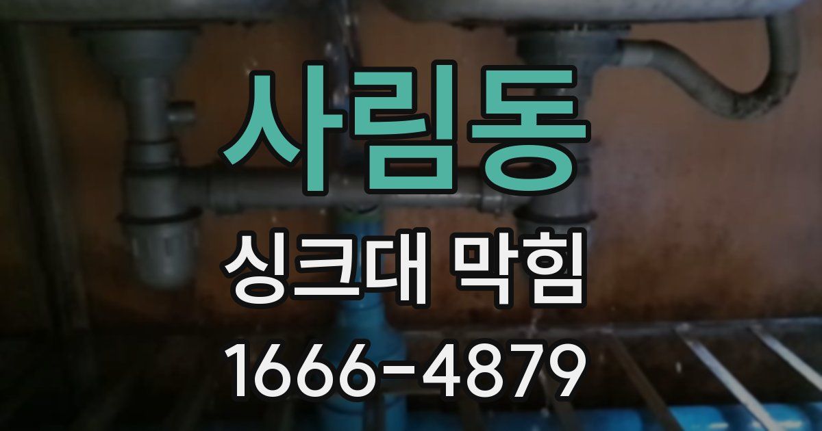 사림동 싱크대 막힘