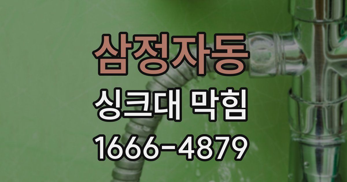 삼정자동 싱크대 막힘