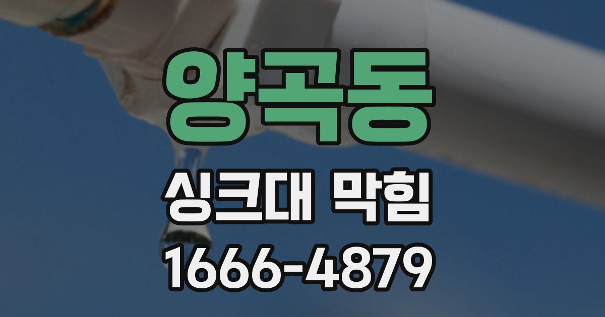 양곡동 싱크대 막힘