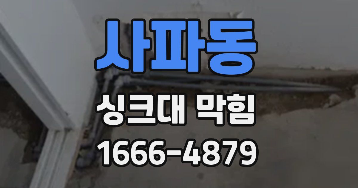 사파동 싱크대 막힘