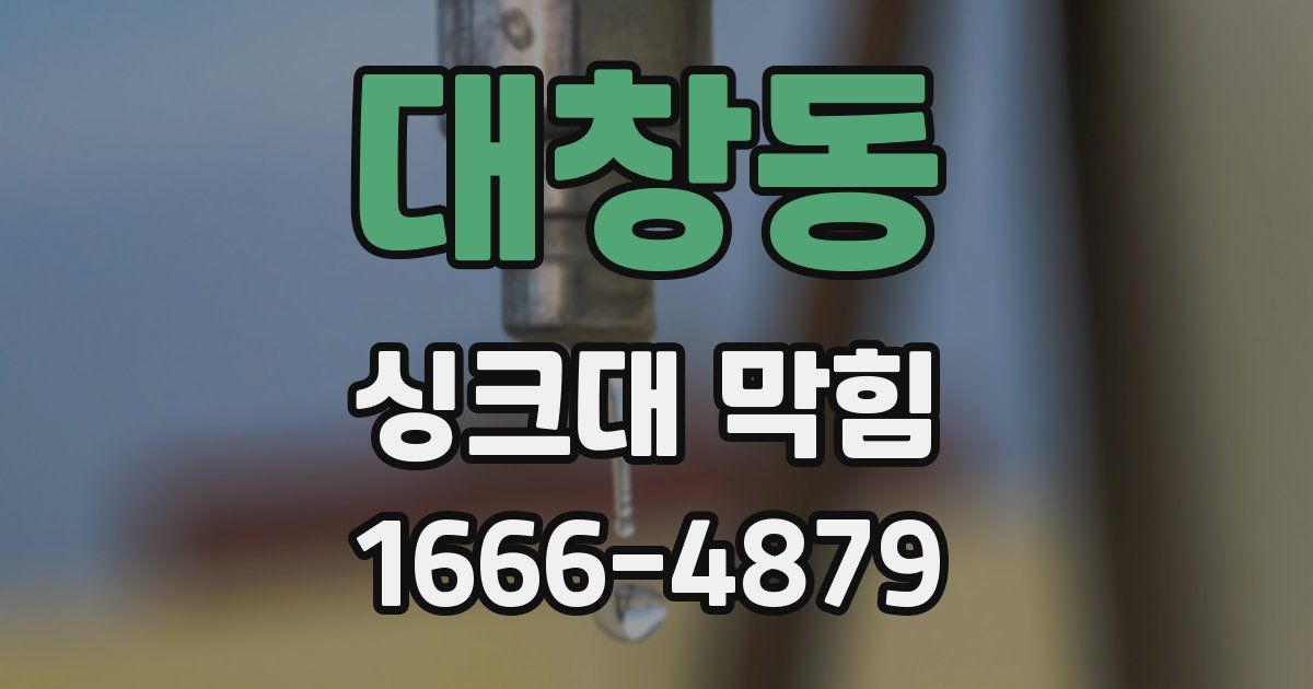 대창동 싱크대 막힘