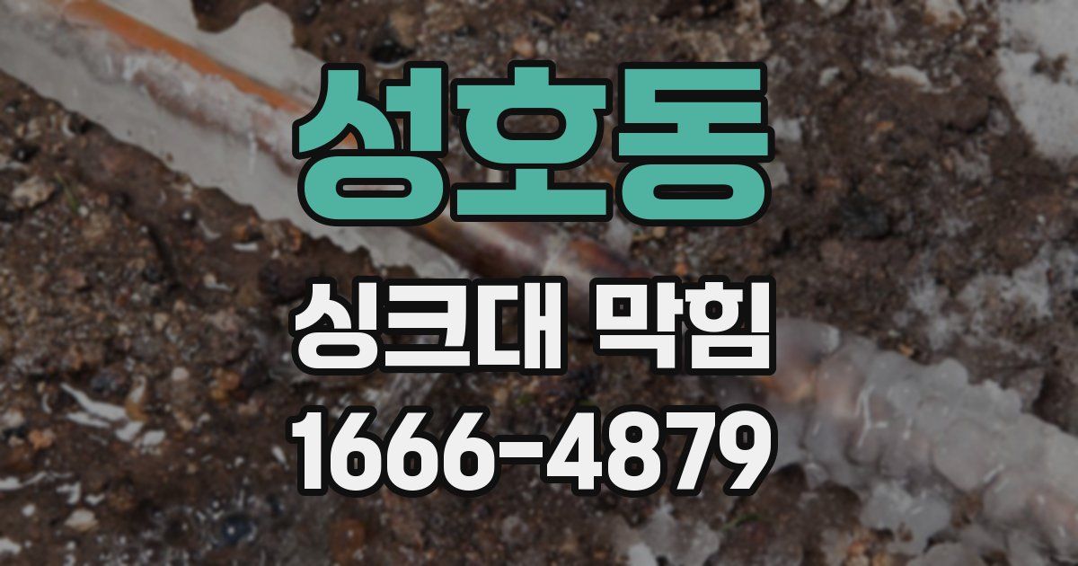 성호동 싱크대 막힘