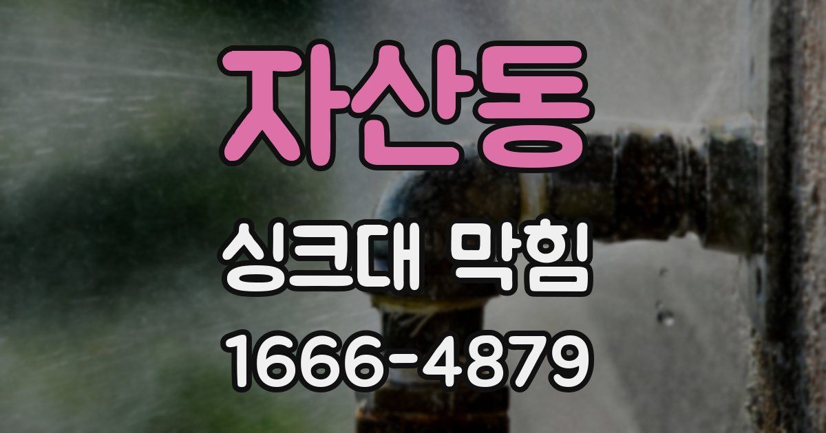자산동 싱크대 막힘