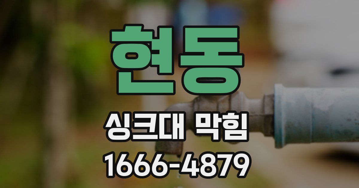 현동 싱크대 막힘
