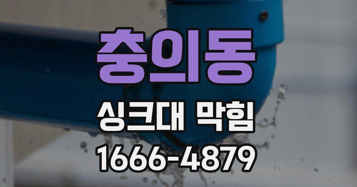 충의동 싱크대 막힘