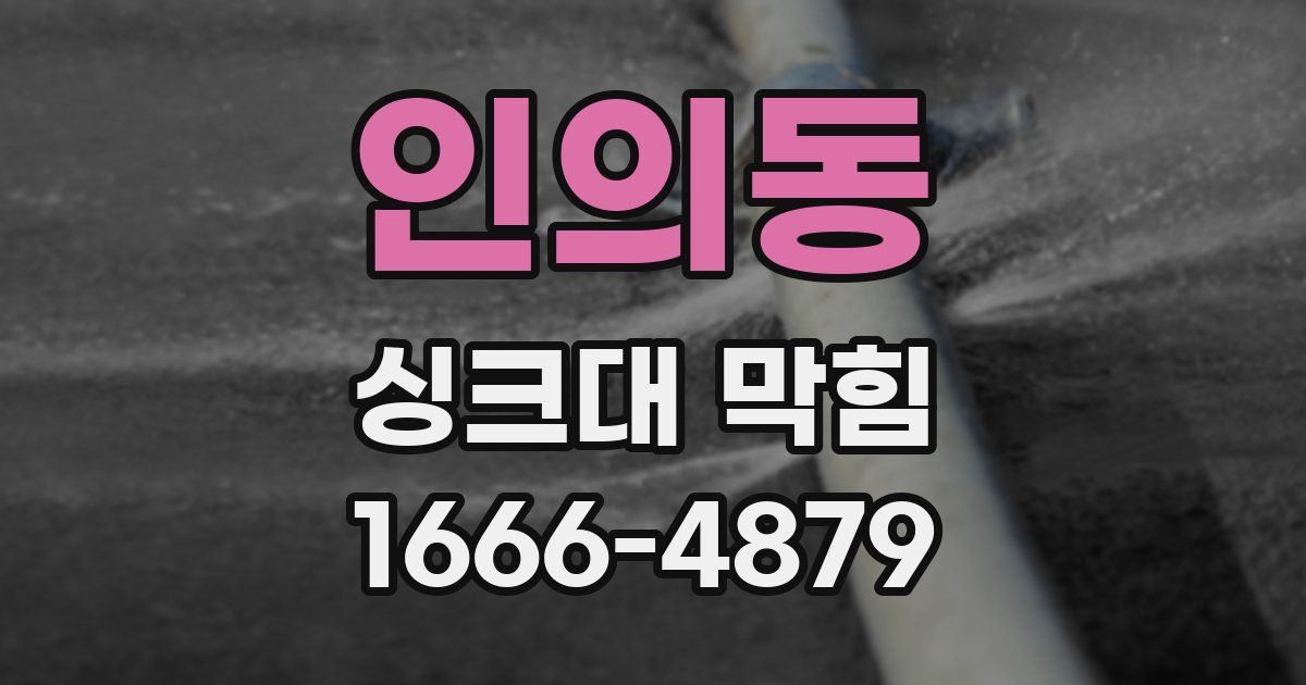 인의동 싱크대 막힘