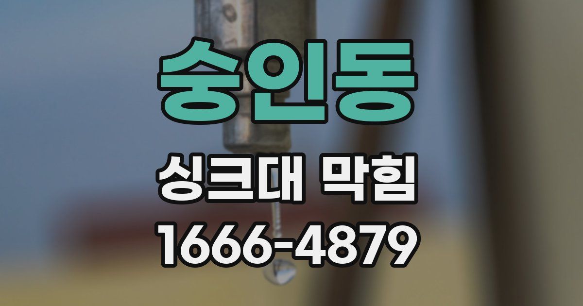 숭인동 싱크대 막힘