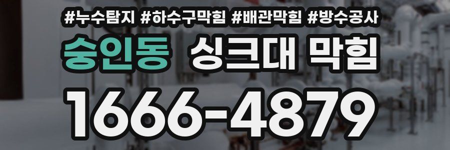 숭인동 싱크대 막힘