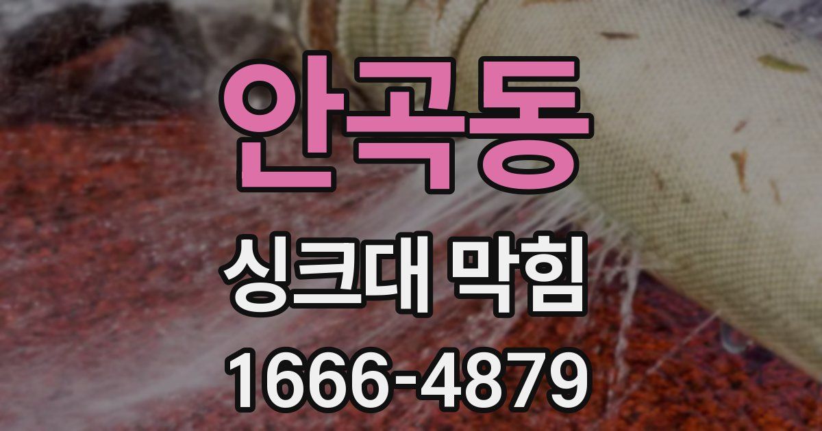 안곡동 싱크대 막힘