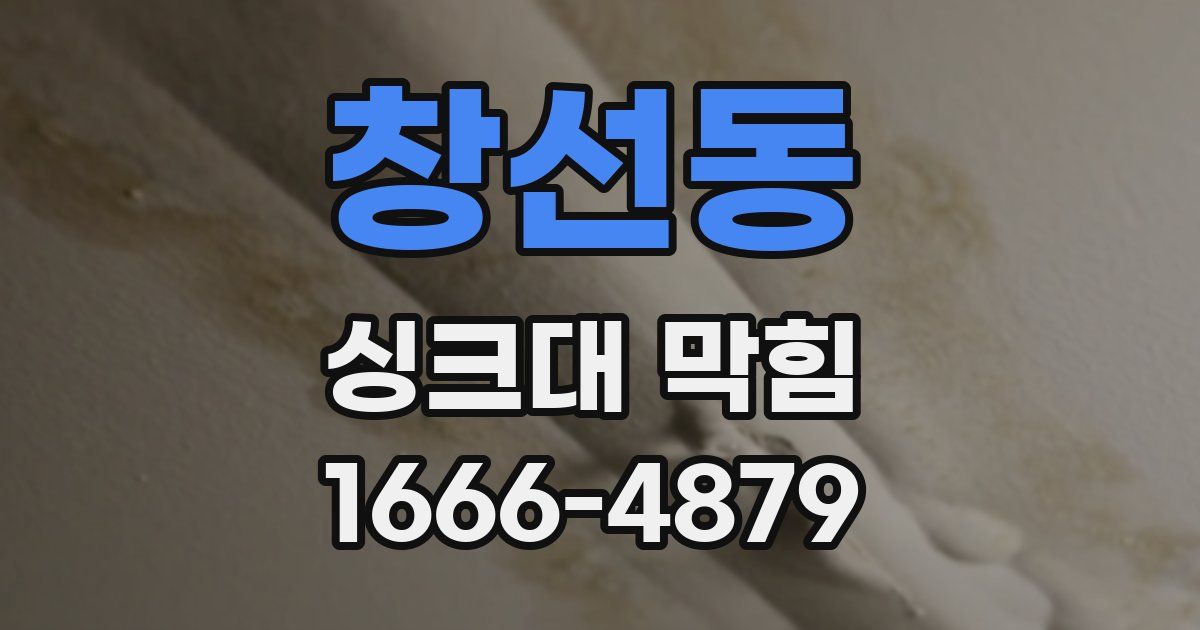 창선동 싱크대 막힘