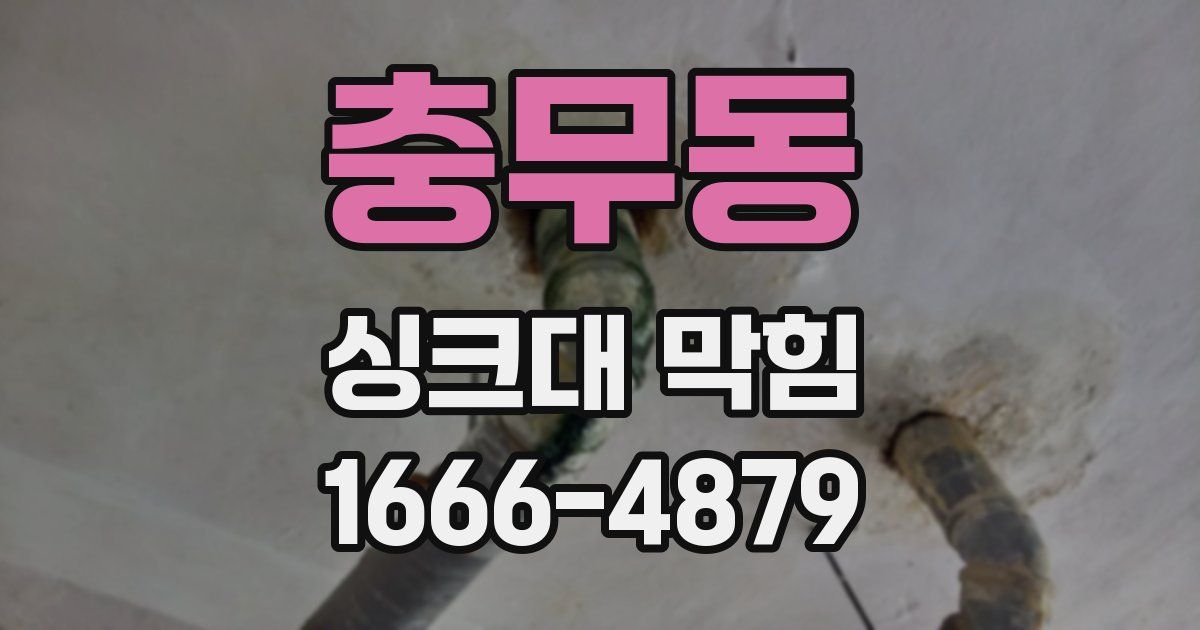 충무동 싱크대 막힘