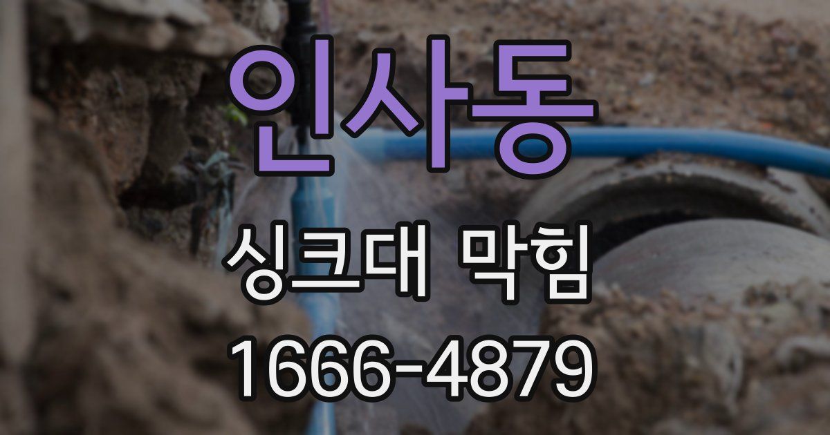 인사동 싱크대 막힘