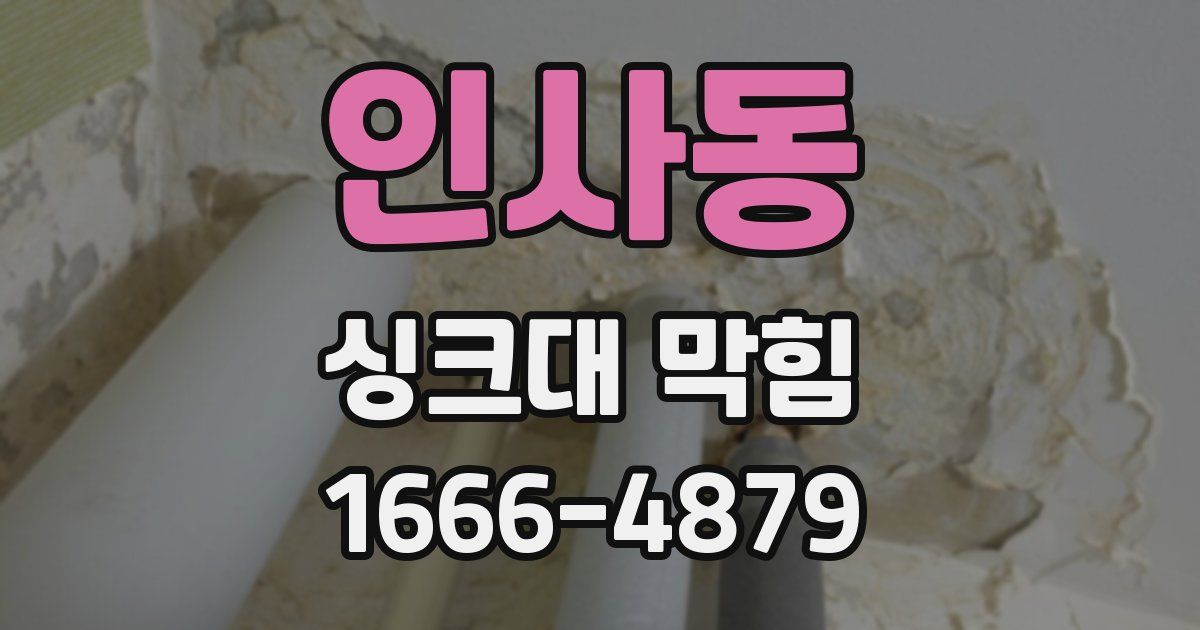 인사동 싱크대 막힘