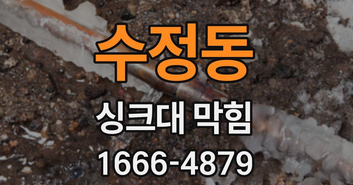 수정동 싱크대 막힘