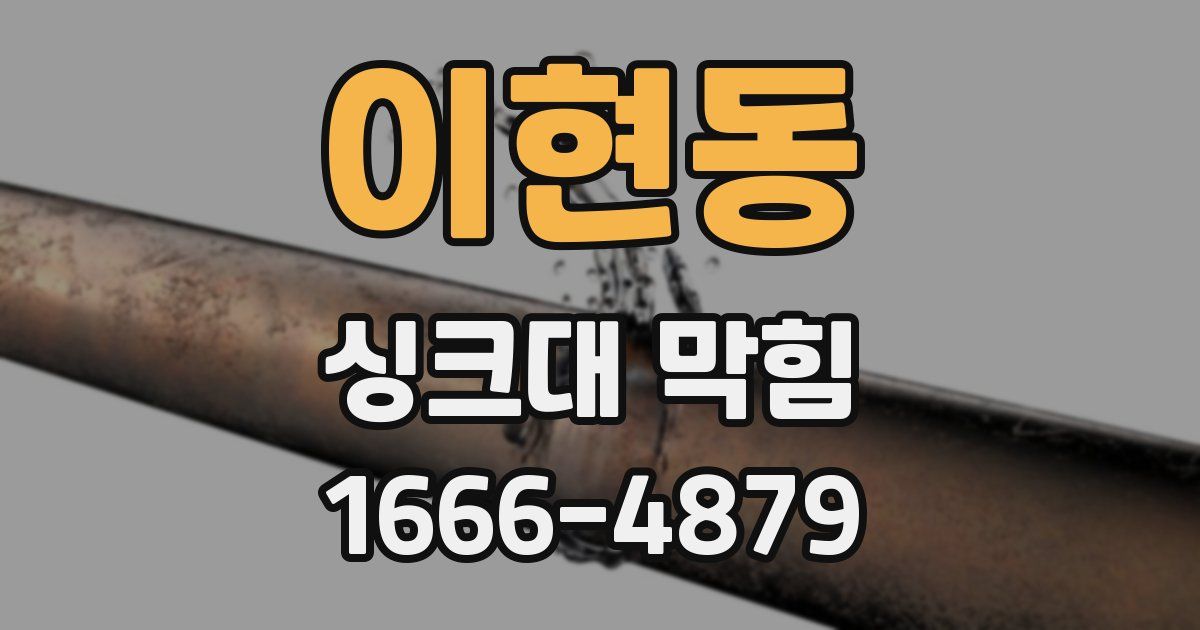 이현동 싱크대 막힘