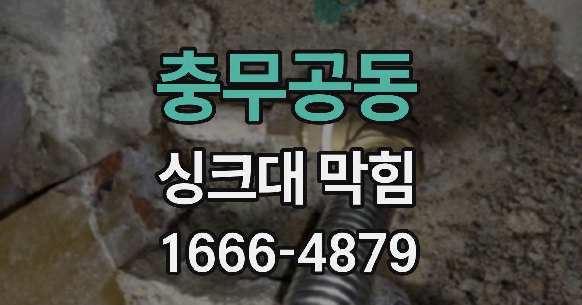 충무공동 싱크대 막힘