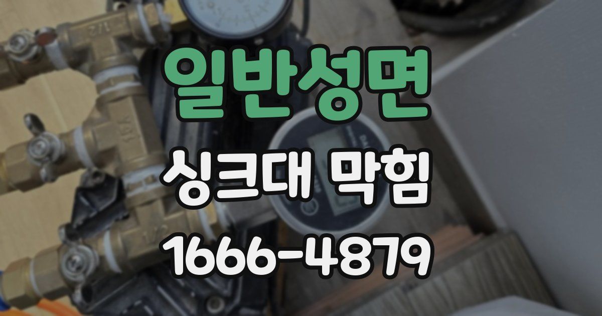 일반성면 싱크대 막힘