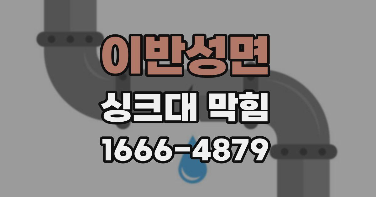 이반성면 싱크대 막힘