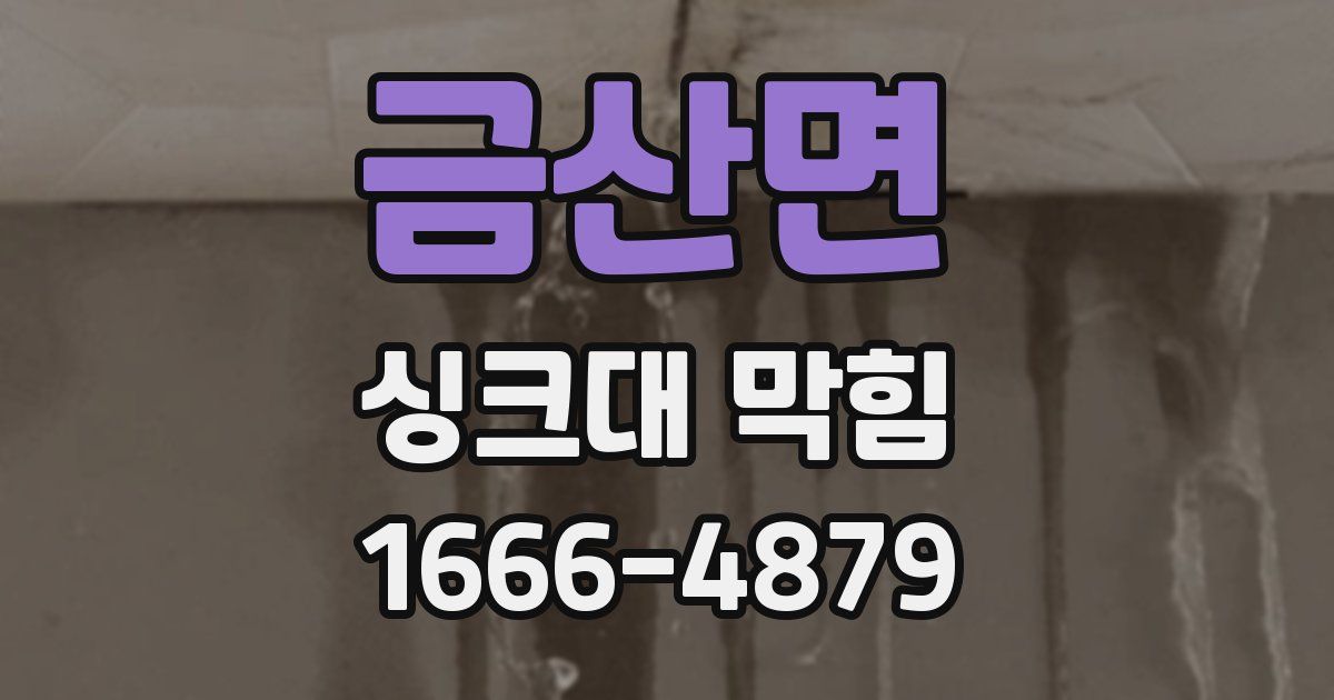 금산면 싱크대 막힘