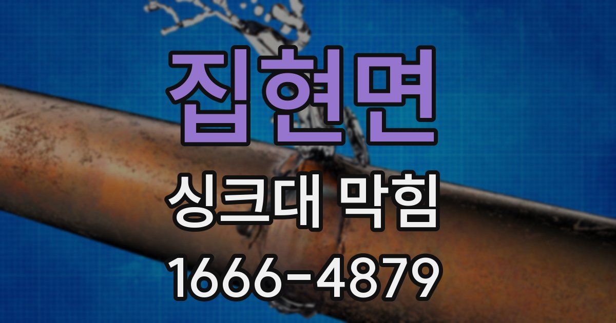 집현면 싱크대 막힘