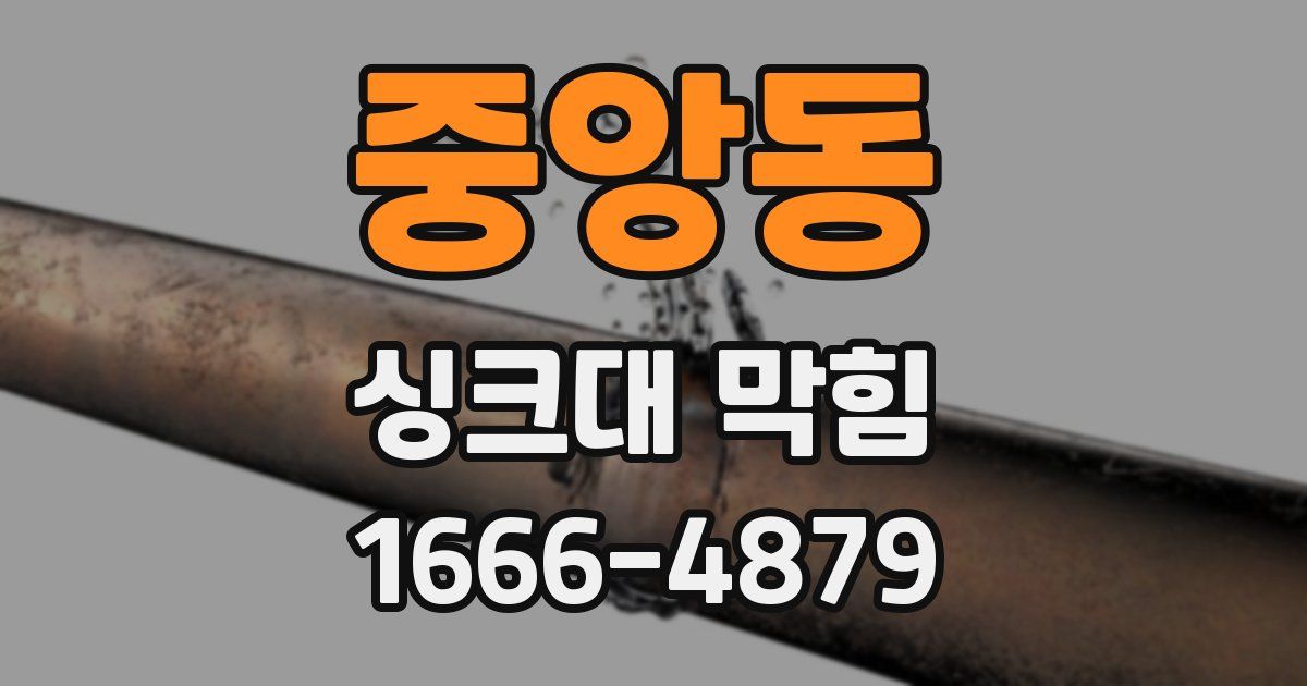 중앙동 싱크대 막힘
