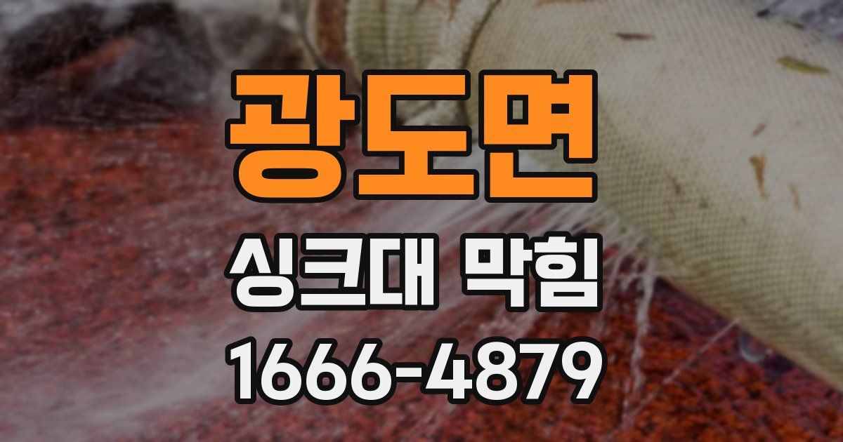 광도면 싱크대 막힘