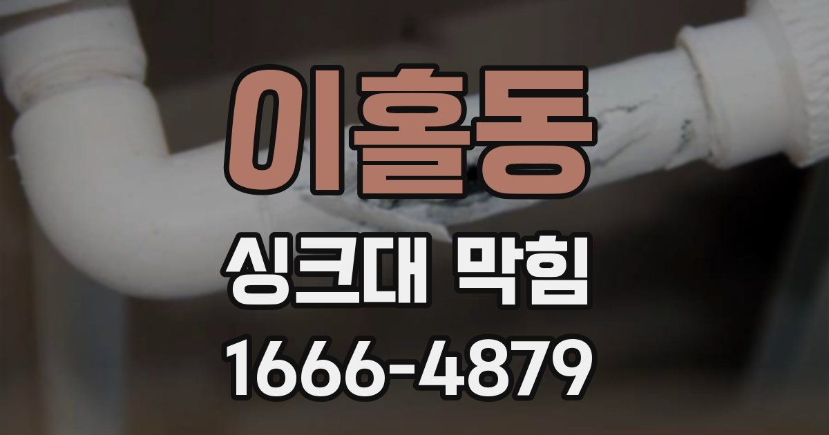 이홀동 싱크대 막힘