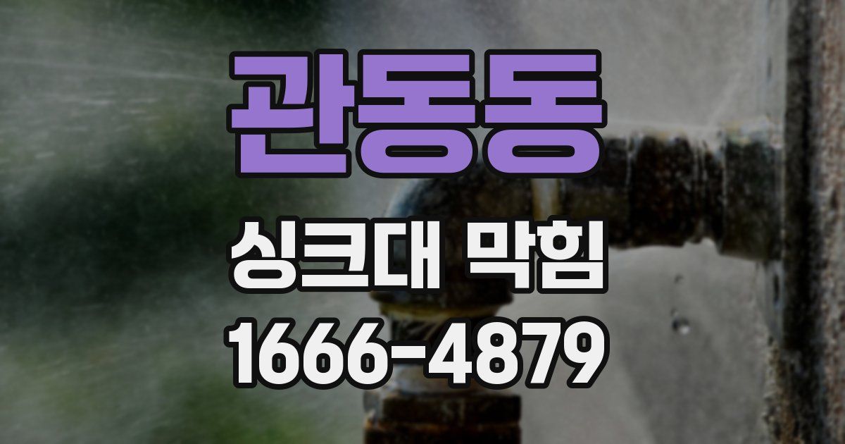 관동동 싱크대 막힘