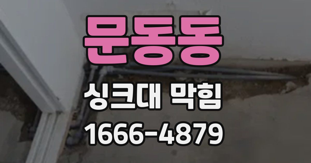 문동동 싱크대 막힘