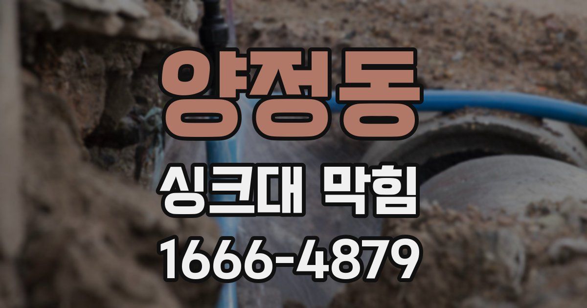 양정동 싱크대 막힘