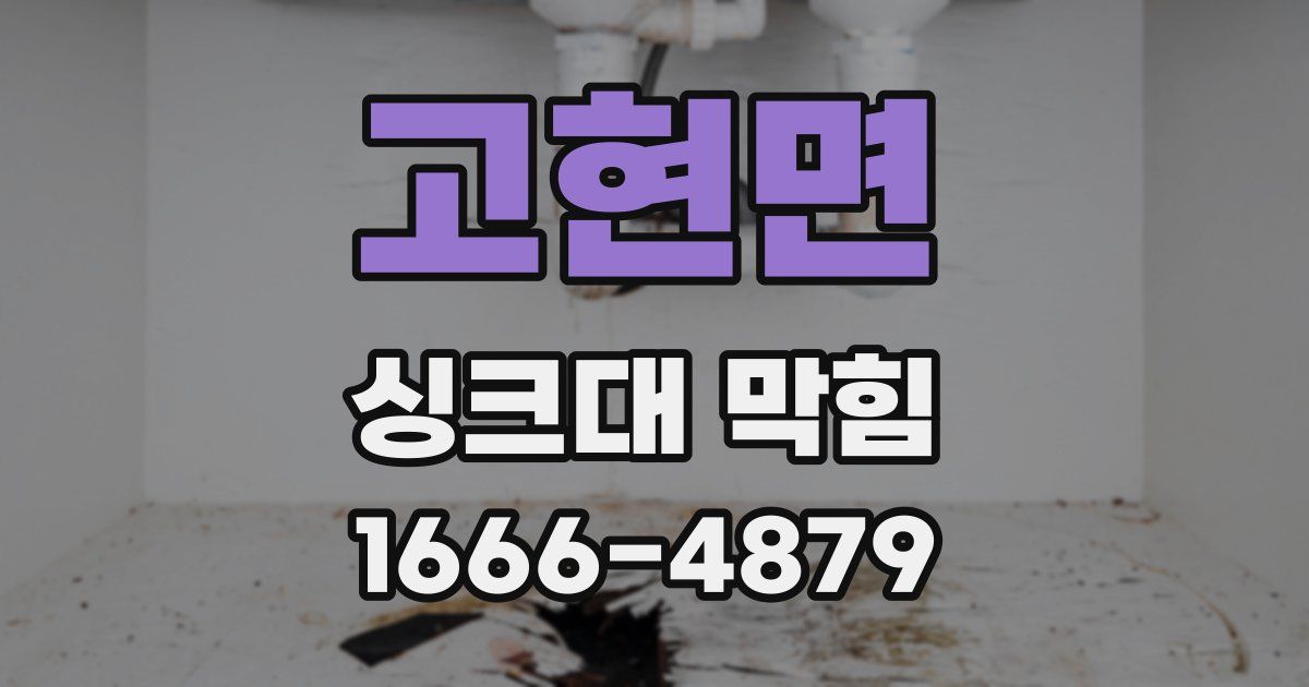 고현면 싱크대 막힘