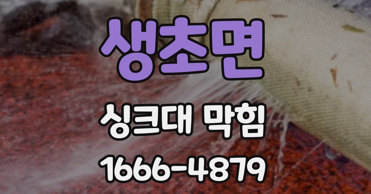 생초면 싱크대 막힘