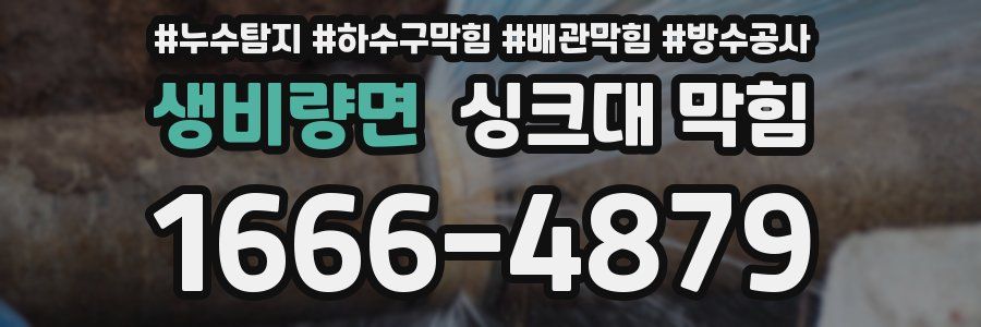 생비량면 싱크대 막힘