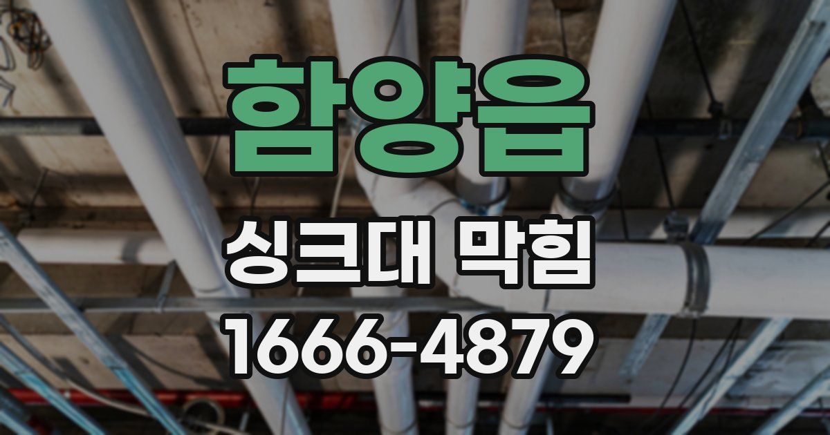 함양읍 싱크대 막힘